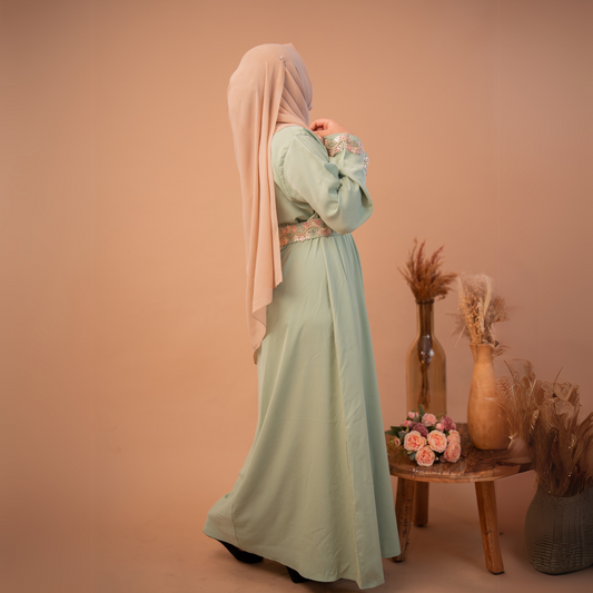 Embroidered Lace Abaya