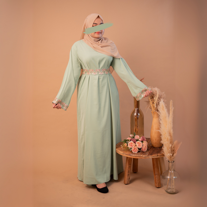 Embroidered Lace Abaya