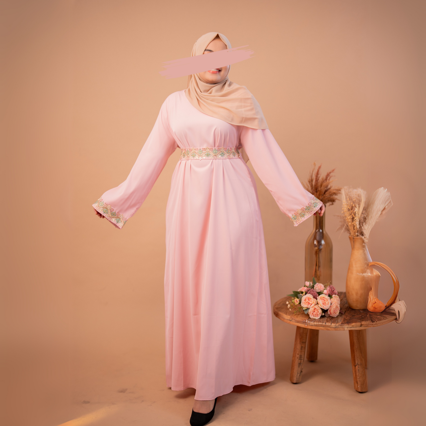 Embroidered Lace Abaya