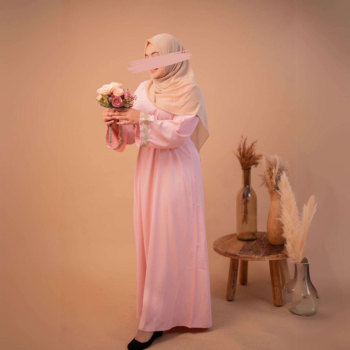 Embroidered Lace Abaya