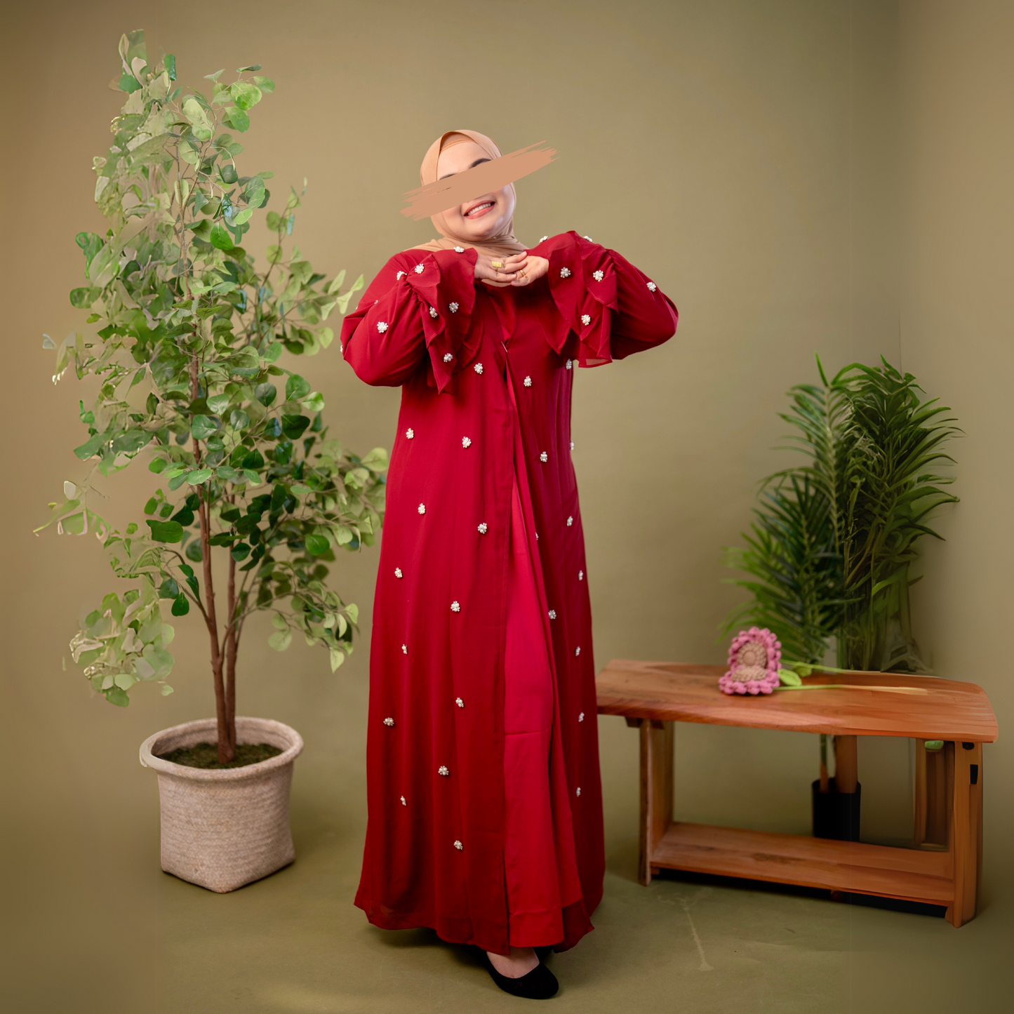 Chiffon Two-Piece Abaya Set