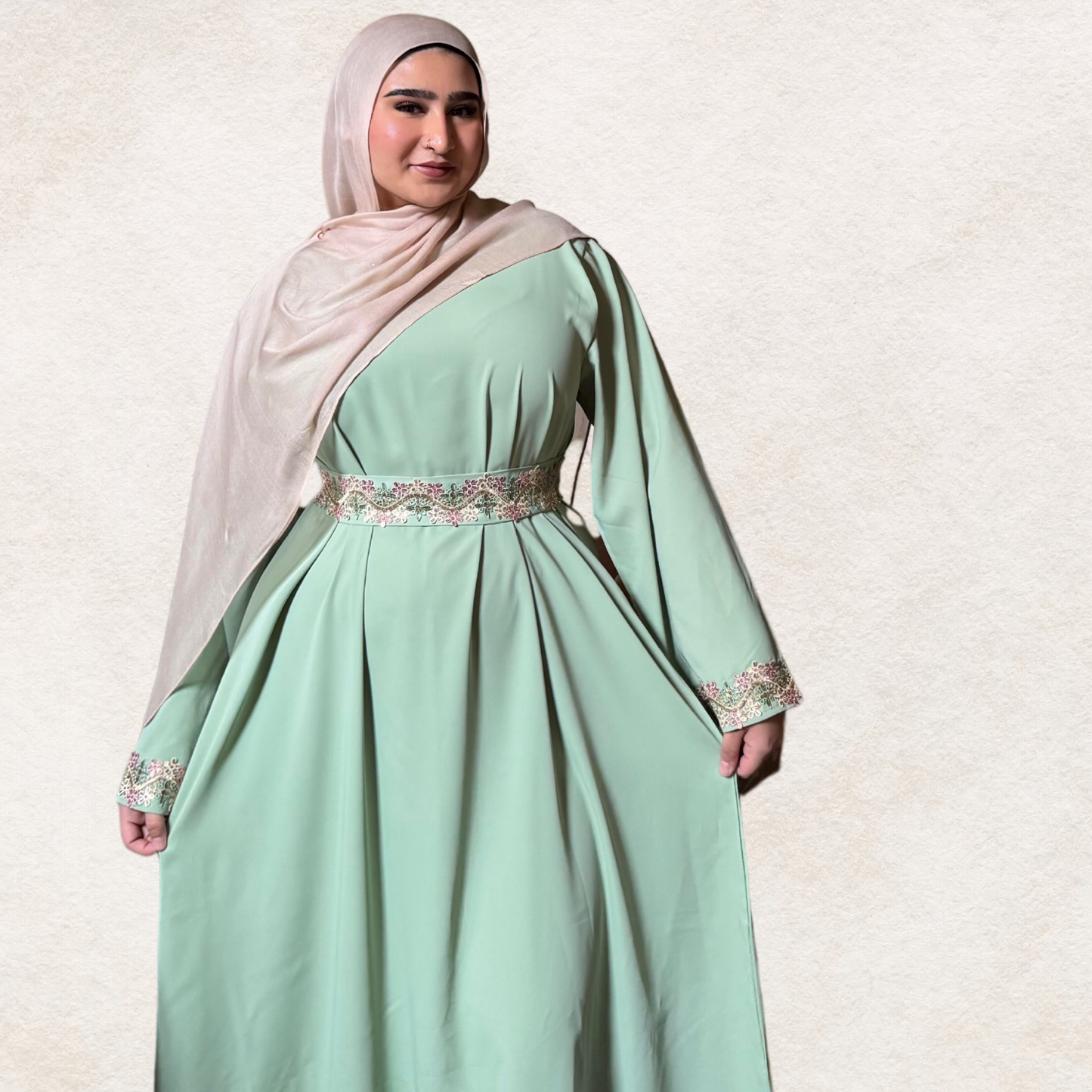 Embroidered Lace Abaya